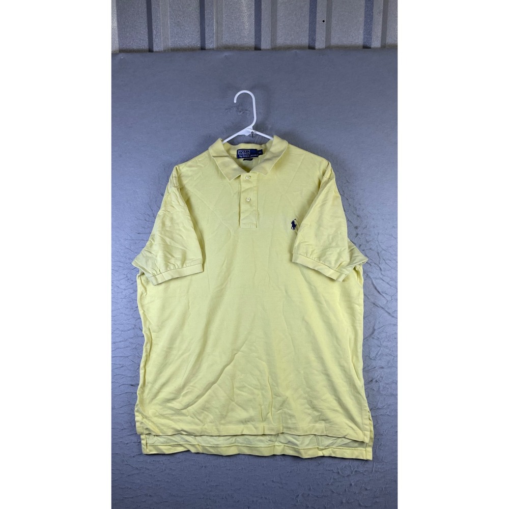 Polo Ralph Lauren Polo Shirt Mens XL Yellow Excellent Short Sleeve Pique Pony